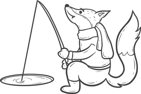 cute animal winter outline