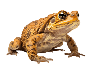 Cane toad close-up isolated on white background