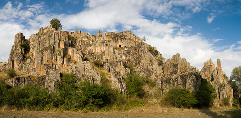 Yapildak Asar Castle. Phrygian valley ancient buildings. Anatolian ancient civilisation architectures. Historical travelling places of Turkey. Seyitgazi,Eskisehir, Turkey. 4k video