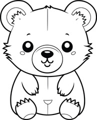 Coloring book for children. teddy bear. Vector illustration.