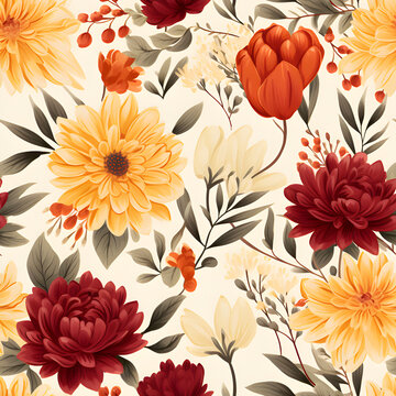 beautiful florals in autumn colors.