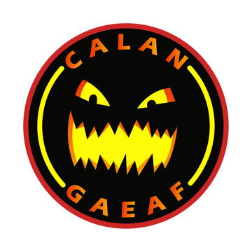 stiker of calan gaeaf halloween vector image illustration