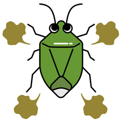 臭いにおいを放つツヤアオカメムシ