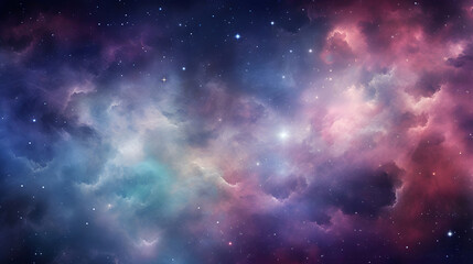 A colorful and colorful nebula with stars, in the style of dark cyan and crimson, light violet, and indigo