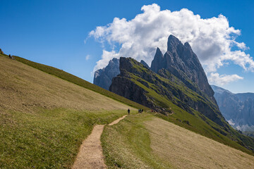 Naklejka premium Le Odle dalla cima del monte Seceda - Dolomiti