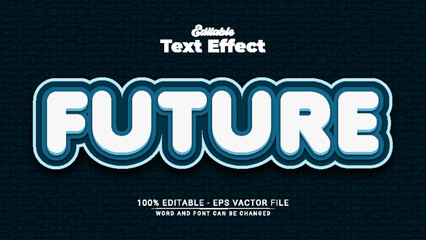 Future Blue Glow Modern Alphabet Design - Future Editable Text Effect Design - Future 3D Text Effect