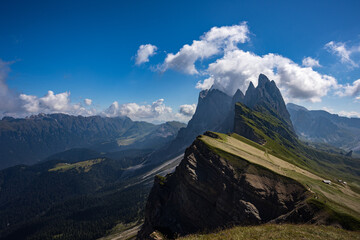 Naklejka premium Le Odle dalla cima del monte Seceda - Dolomiti
