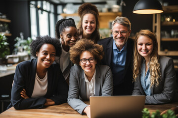 Fototapeta premium group photo of office workers after a discussion