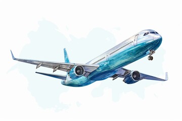 Obraz na płótnie Canvas Airplane on transparent background, viewed from above. Generative AI