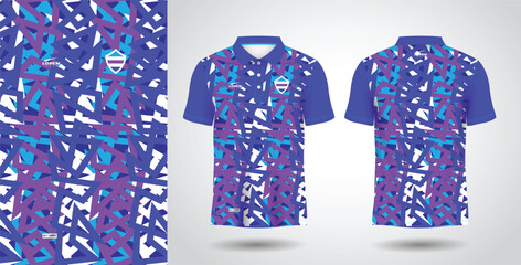 blue purple polo shirt sublimation sport jersey template