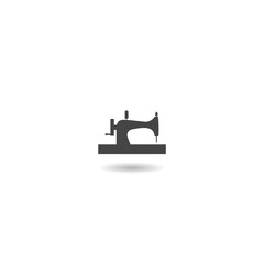 Vintage sewing machine icon with shadow