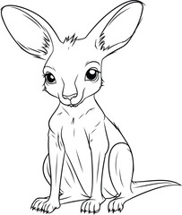 Kangaroo sketch isolated on white background. Hand drawn vector illustration.