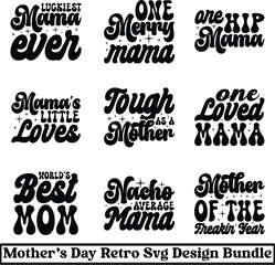 mother's day retro svg design bundle and digital download