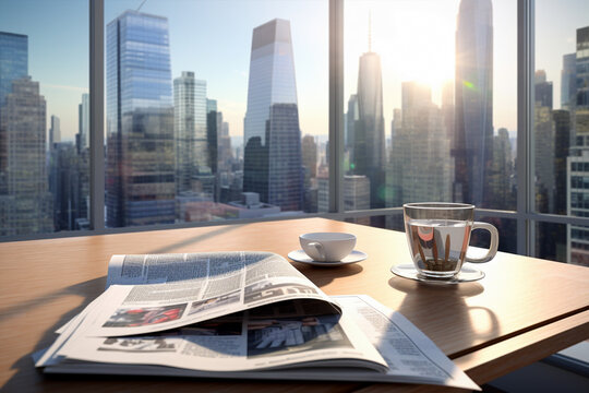 Office scena con telefono, computer e una tazza di caffè Foto stock - Alamy