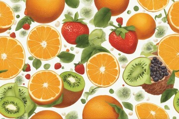Vitamin C, kiwis, or strawberries, a pile of oranges, apples, and strawberries, amazing wallpaper
