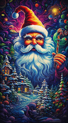 santa claus winter wonderland christmas - by generative ai