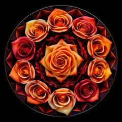 bouquet of red roses floral decoration - by generative ai