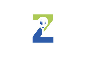 Padel font Letter Z padel logo design vector