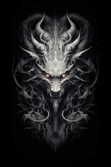 dragon monster grim dark fantasy rpg fear horror - by generative ai