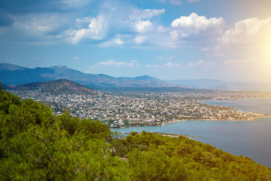 The Greek city of Artemis in the Gulf of Petalia of the Aegean Sea.