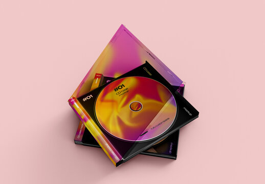 Stacked CD Jewel Case Mockup  Mockup