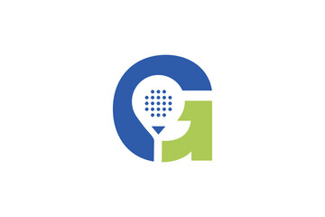 Padel font Letter G padel logo design vector