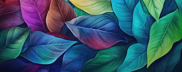 colorful organic leaves abstract background wallpaper illustration