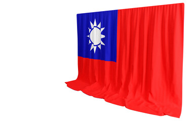 Taiwan Flag Curtain in 3D Rendering called Flag of Taiwan