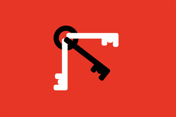 the keys illustration.  Vector illustration  in flat style design.