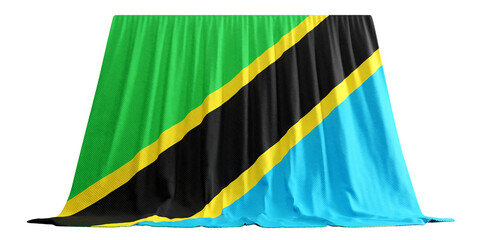 Tanzania Flag Curtain in 3D Rendering called Flag of Tanzania
