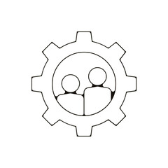 binome reglages team buiding travail entreprise d'équipe pictogramme Icone et symbole fin