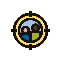 cible profil equipe team buiding travail entreprise d'équipe pictogramme Icone couleur gras