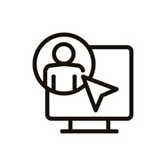 cible profil ordinateur team buiding travail entreprise d'équipe pictogramme Icone epais couleur