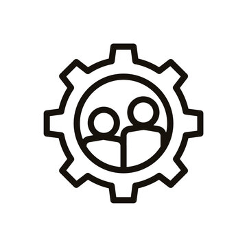 binome reglages team buiding travail entreprise d'&eacute;quipe pictogramme Icone et symbole epais