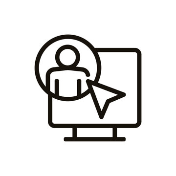 cible profil ordinateur team buiding travail entreprise d'&eacute;quipe pictogramme Icone epais couleur