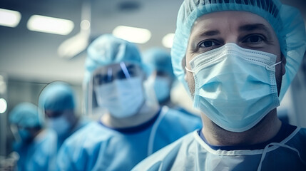 Professional Medical Team in Surgery - obrazy, fototapety, plakaty