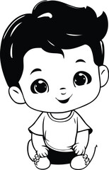 cute little boy cartoon vector illustration graphic design vector illustration graphic design