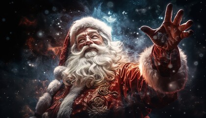Happy New Year. Santa Claus, character for the holidays. - obrazy, fototapety, plakaty