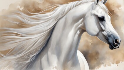 White arabian horse.