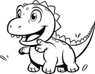 Cute Dinosaur Cartoon Vector Illustration. Isolated On White Background