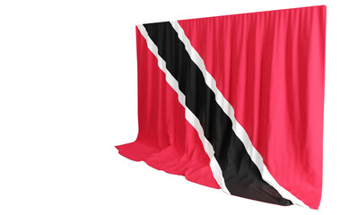 Trinidad and Tobago Flag Curtain in 3D Rendering called Flag of Trinidad and Tobago
