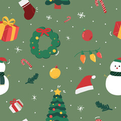 Fototapeta na wymiar Christmas illustrations background patterns 