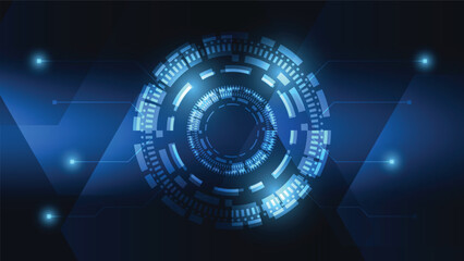 Hi tech circle digital HUD screen for modern graphic design. futuristic technology background concept