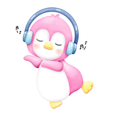 Pink penguin dance