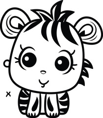 cute little baby animal kawaii character icon vector illustration design
