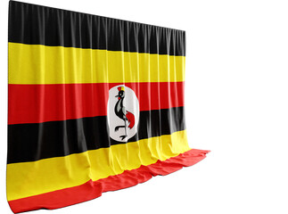 Uganda Flag Curtain in 3D Rendering called Flag of Uganda