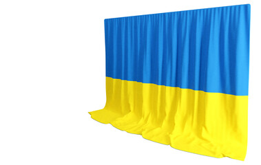 Ukraine Flag Curtain in 3D Rendering called Flag of Ukraine