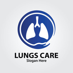 Lungs Care Creative Flat Logo Design Vector Template. Medical, Medicine and Clinic Logo Concept.