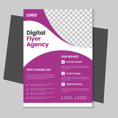 A4 business flyer template design, corporate brochure, marketing flyer, advertising flyer template design with mockup