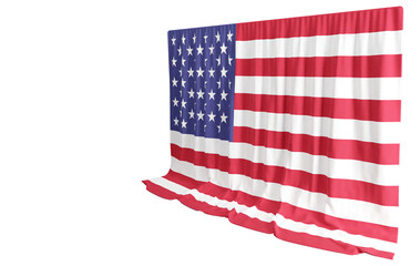 United States Flag Curtain in 3D Rendering called Flag of United States